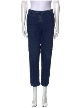 Loro Piana Dark Blue Cropped High-Rise Jeans